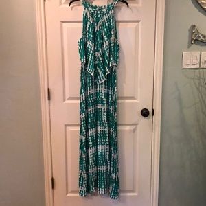 CHICO’S - Green Tie-Dye MAXI DRESS - Size 2 (women’s 12-14)